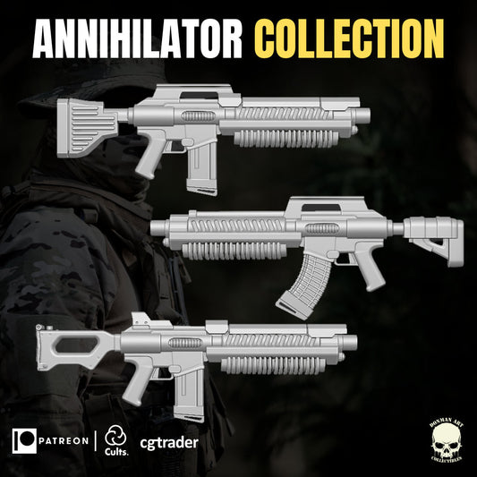 Annihilator Gun set 1/12 rifle Marvel Legends GI Joe classified 1:12 mezco acti