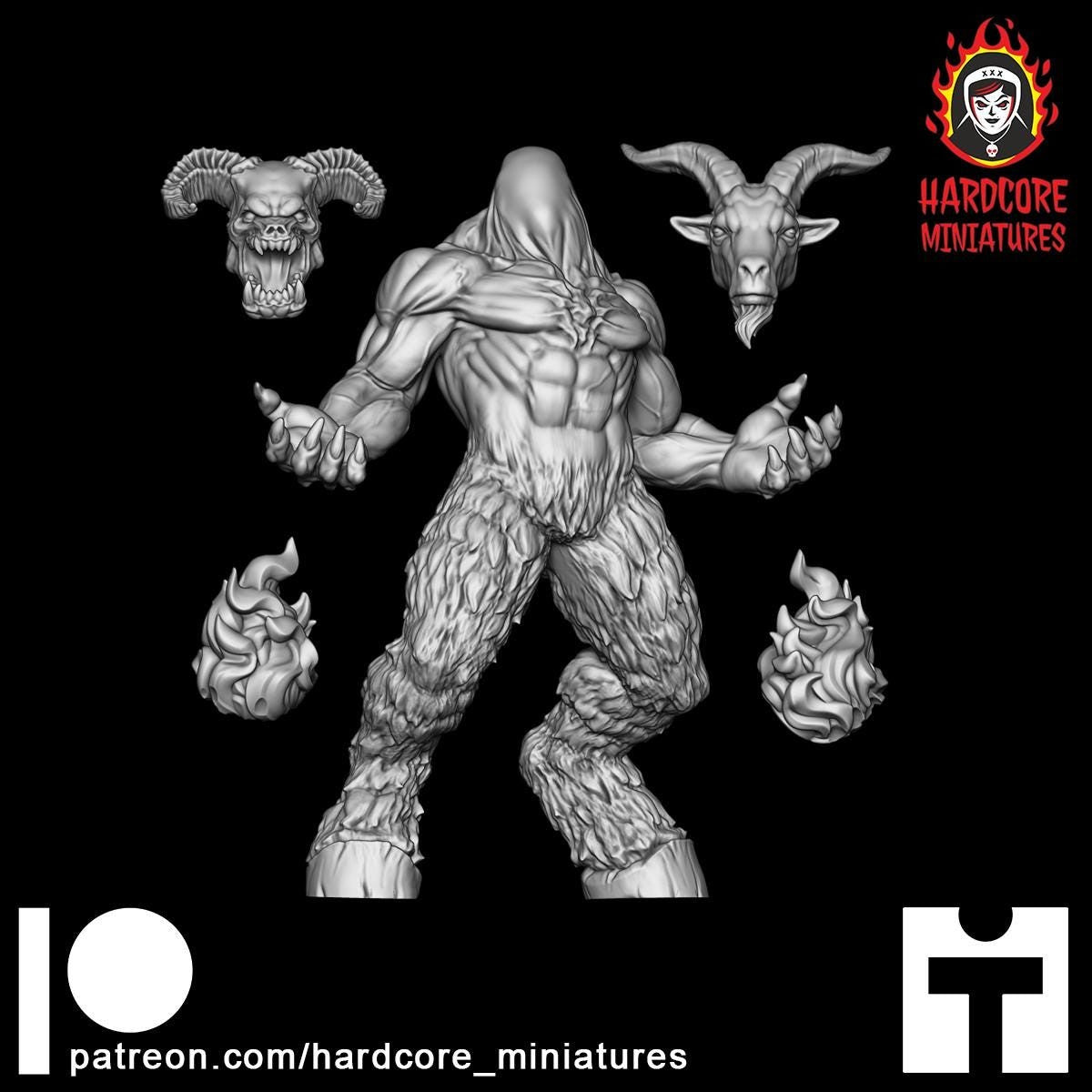 Doom Roaring Hell Lord 32mm dnd miniature doom video game Dark Lord