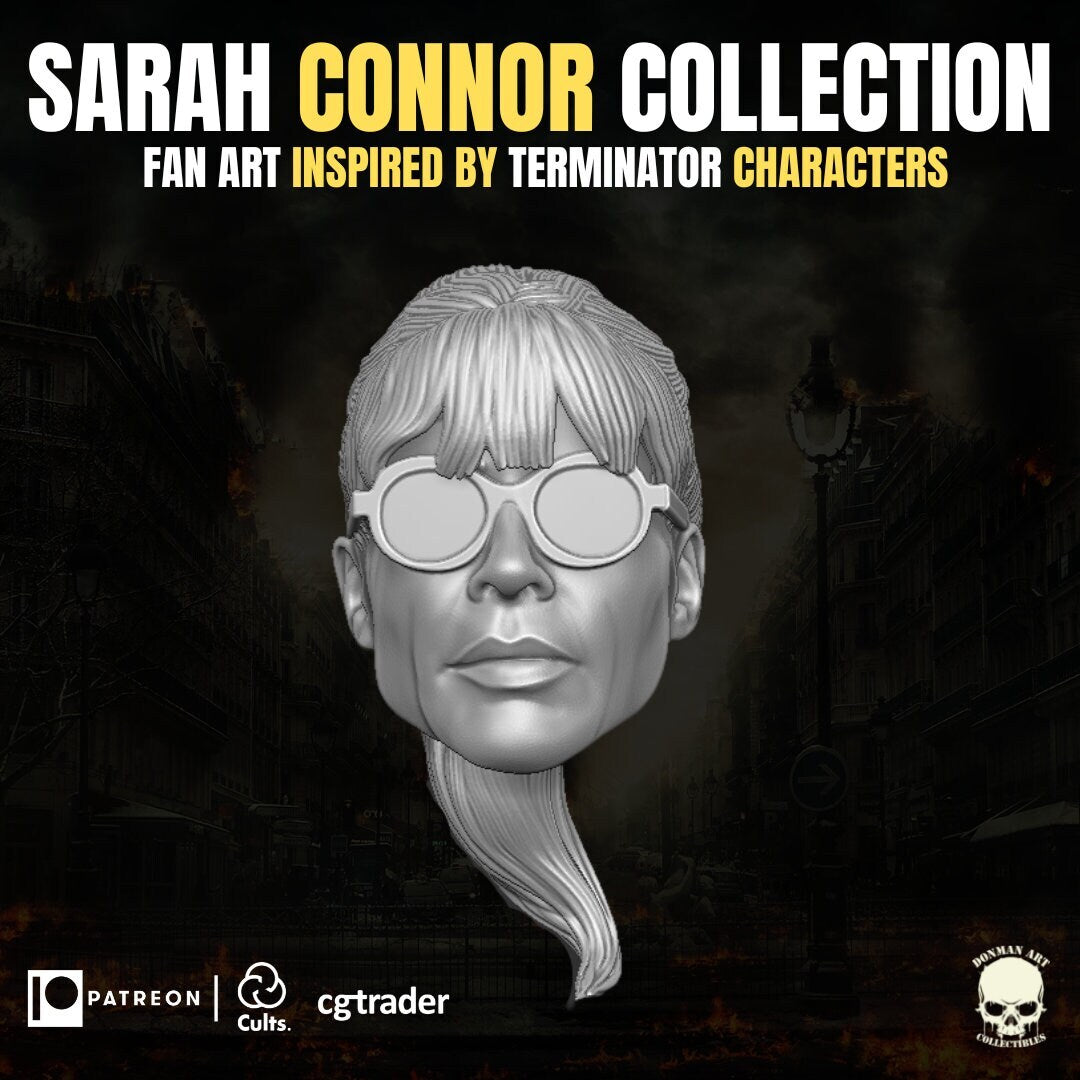 Sarah Connor Terminator Head for 6 inch figures GI Joe Classified, mezco, neca,