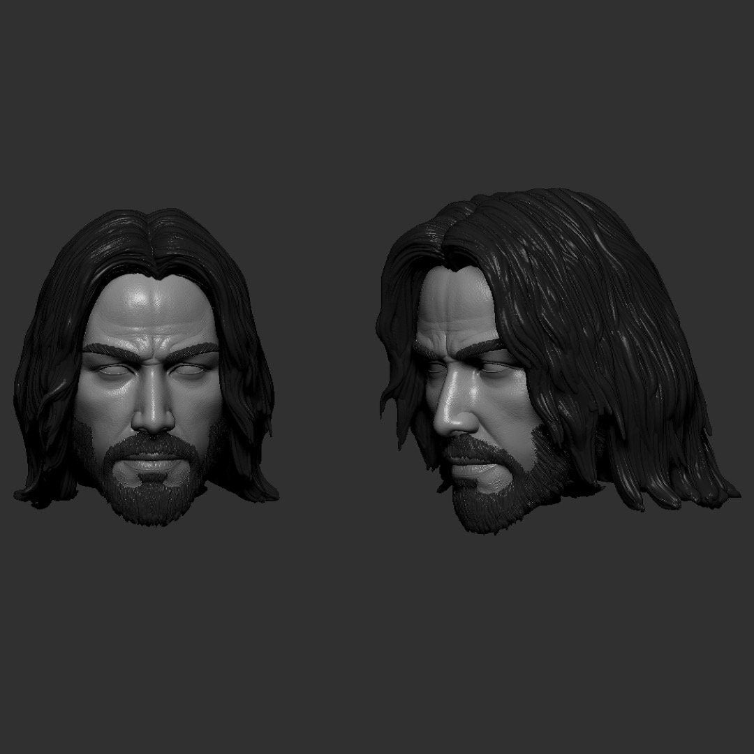 John Wick, baba yaga kit, head sculpt GI Joe Classified 1/12 scale head unpaint