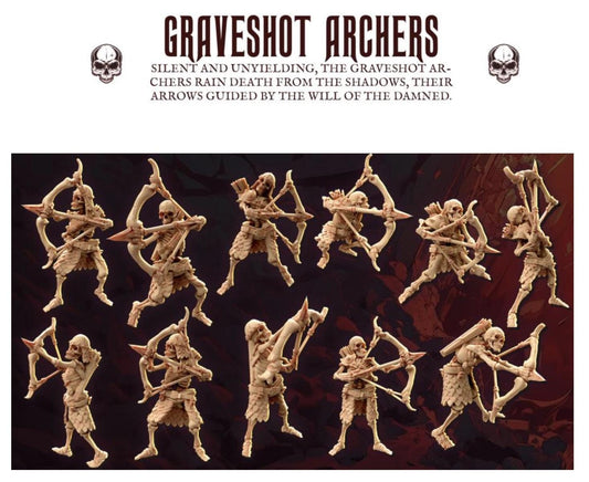 Graveshot Archers Legion Of Bones : 32mm table top mini army builder Skeleton A