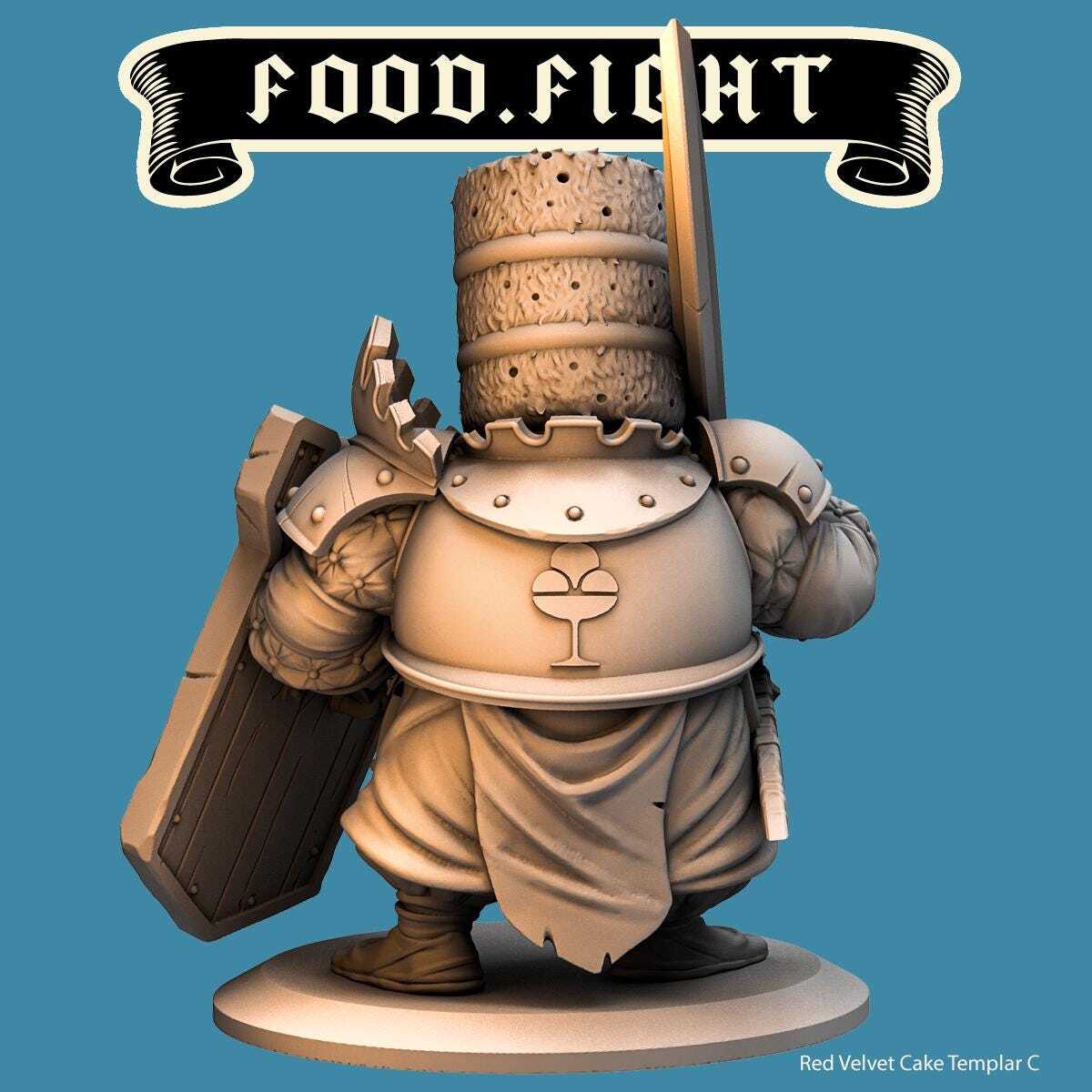 Red Velvet Cake Templar -- Food Fight! tabletop gaming DnD 32mm | 75MM