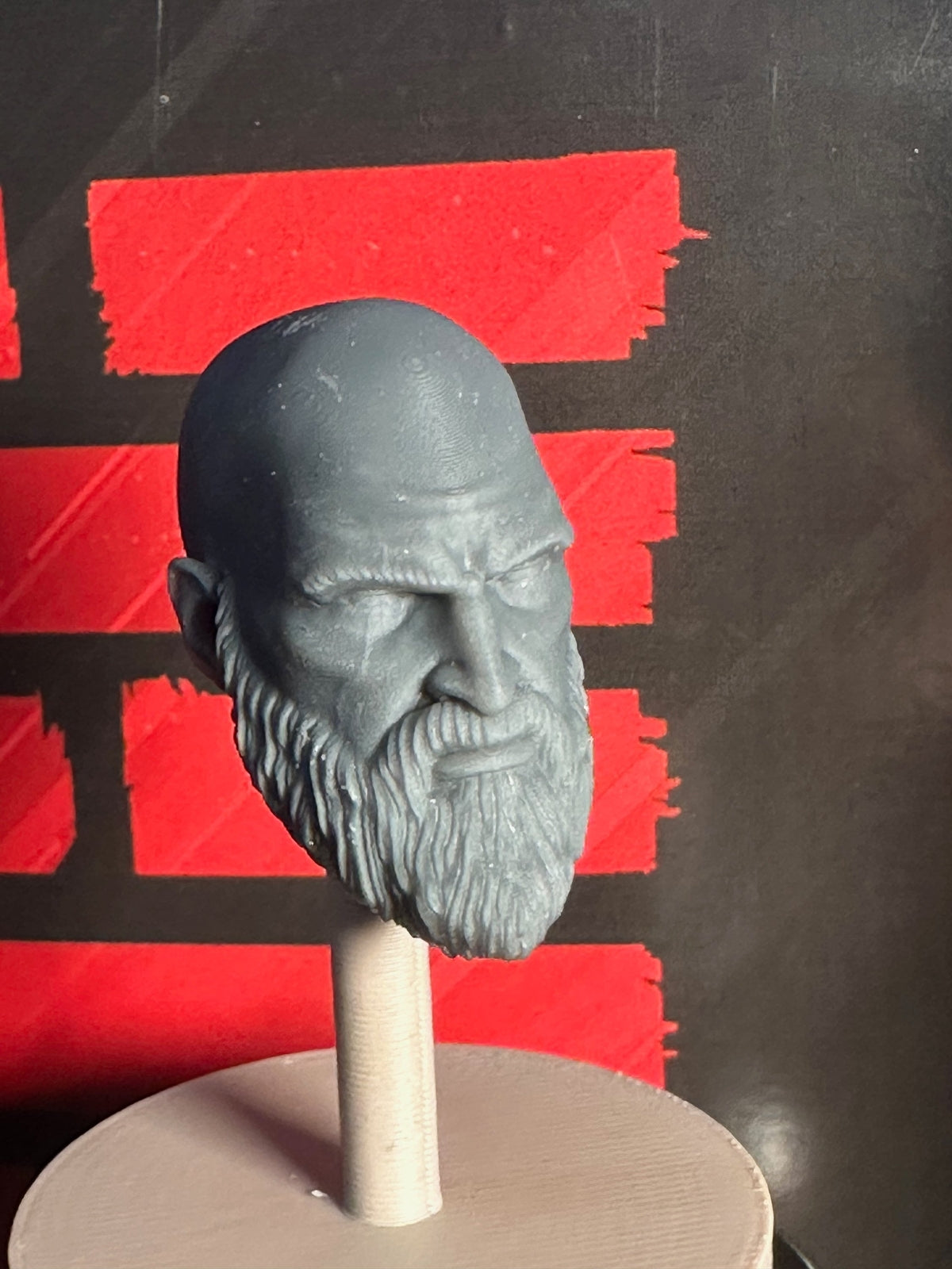 Kratos God of War head GI Joe Classified 1/12 scale head unpainted 1:12 mezco,