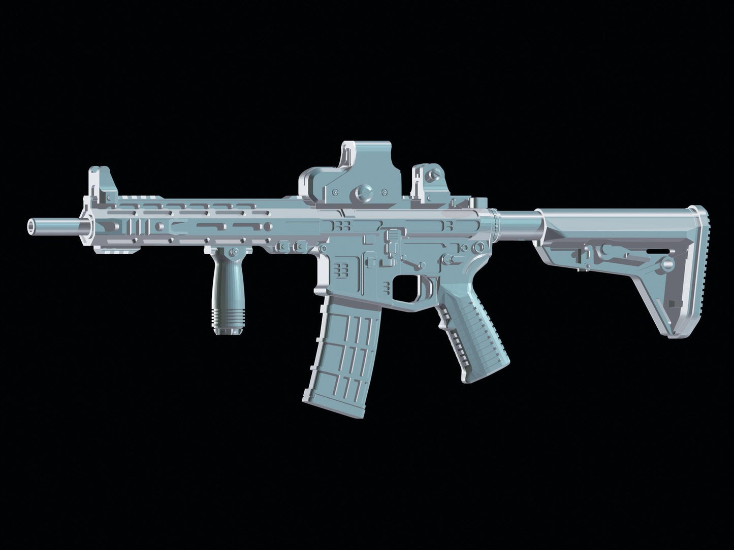 1/12 AR-15 Assault Rifle 1:12 Scale Toy Rifles for toy action figures GI Joe Cl