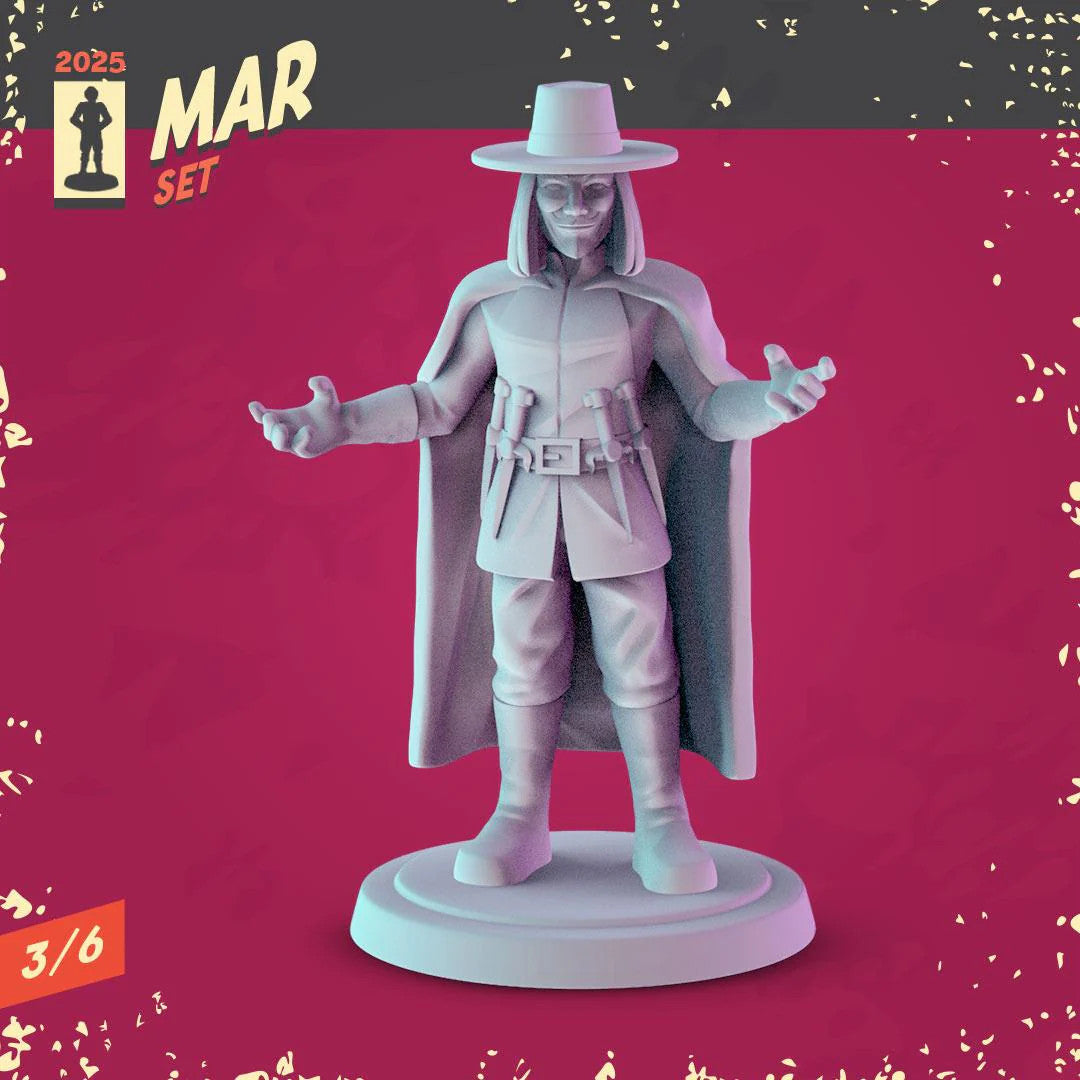Spawn, Hellboy, V for Vendetta Miniatures: 36mm Resin Diorama Set