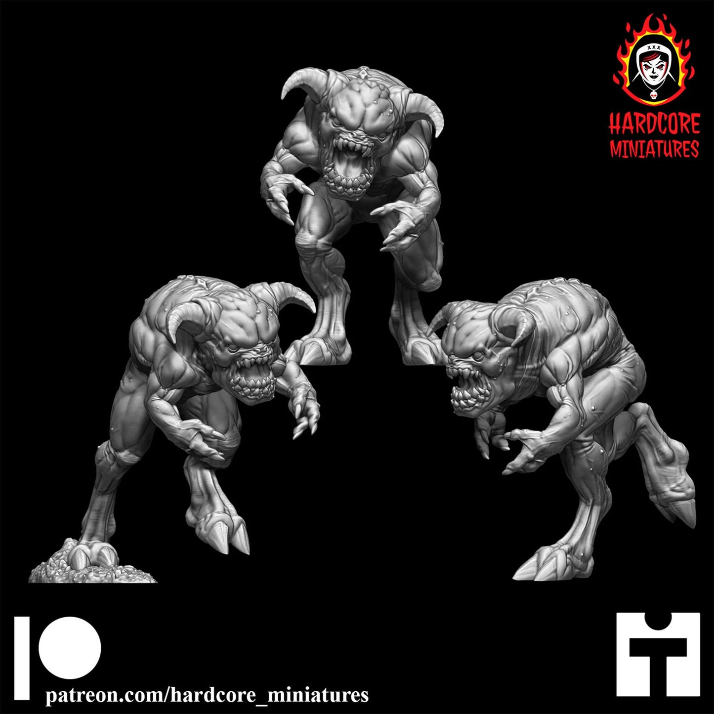 Pink Demons modular Set 32mm dnd miniature pinky doom video game