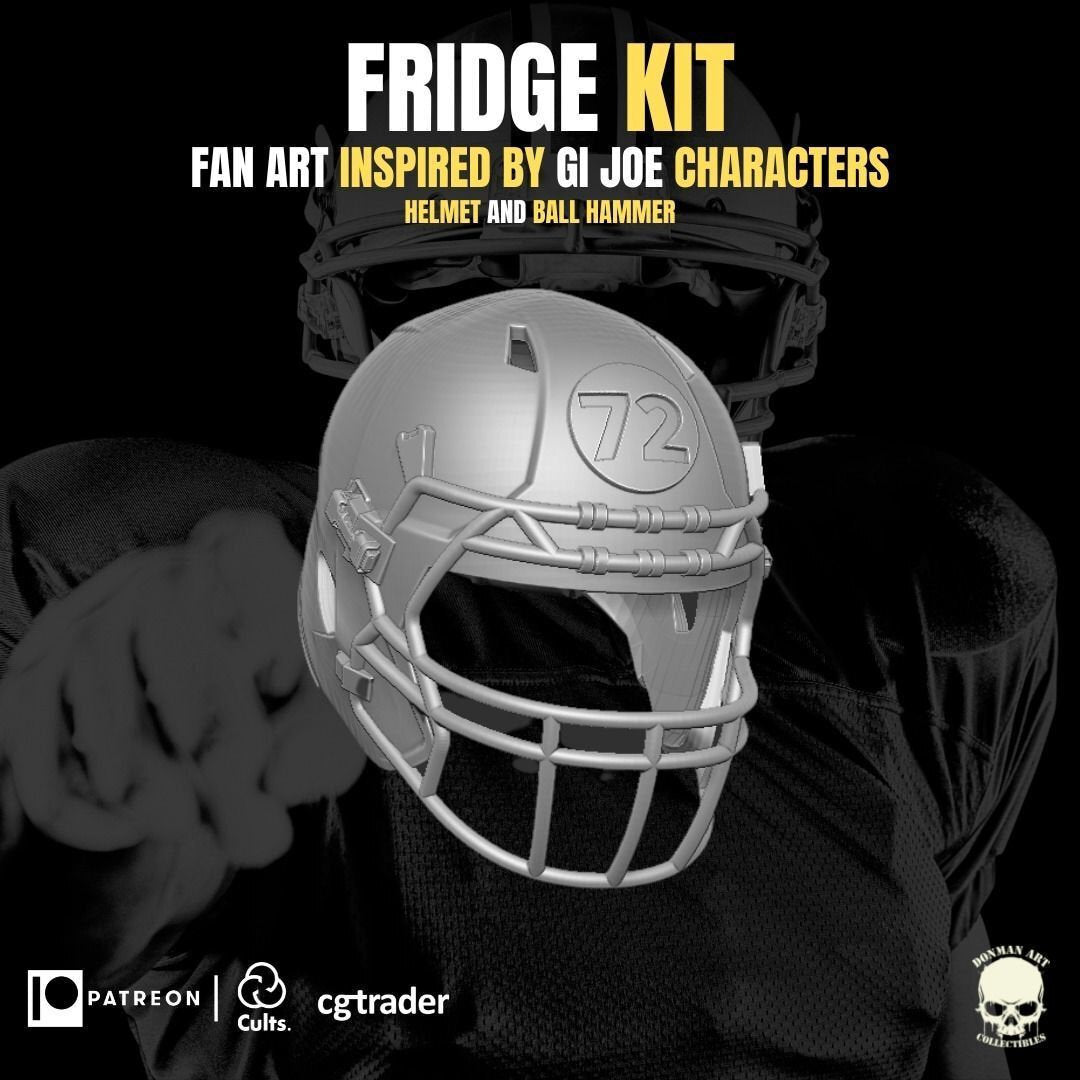 Refrigerator Perry kit, the fridge GI Joe Classified 1/12 scale head unpainted