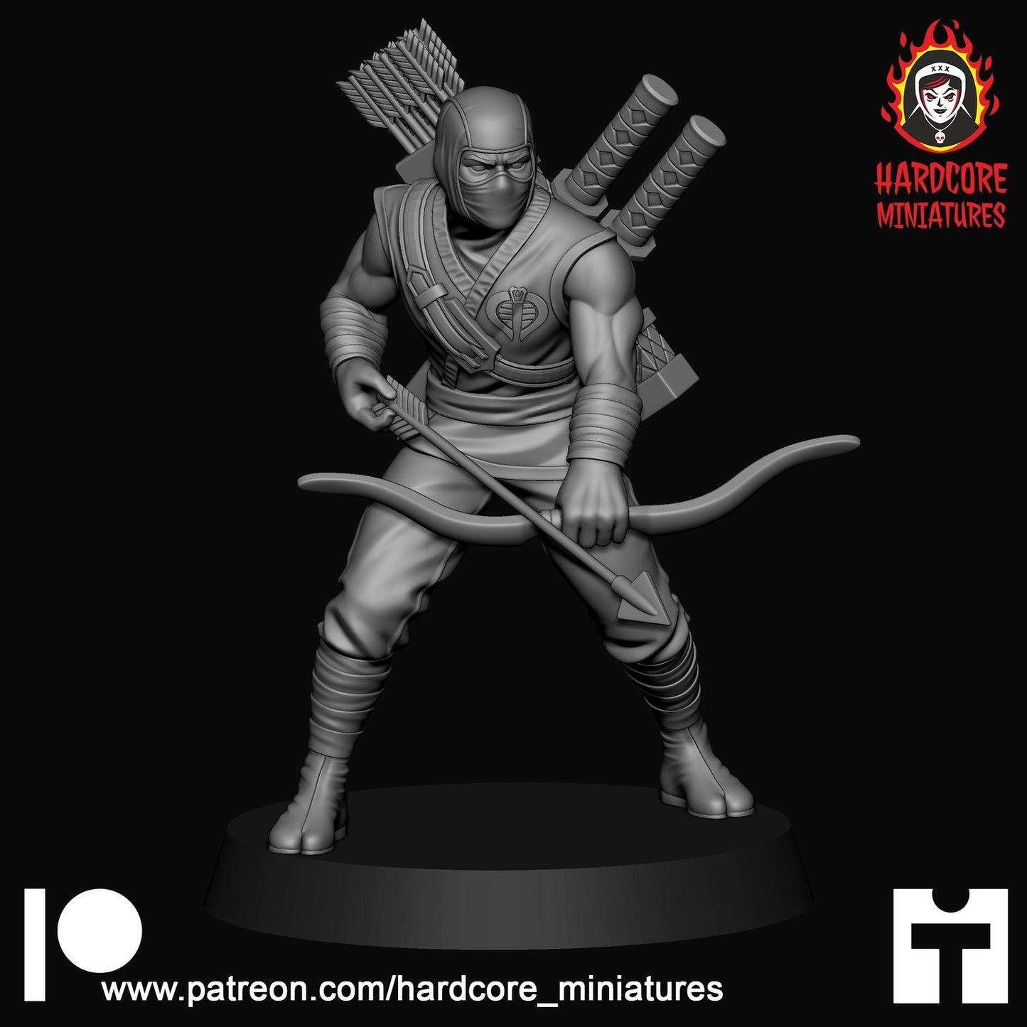 White Storm Ninja 32mm army builder set 1 3d printed minis tabletop hardcore mi