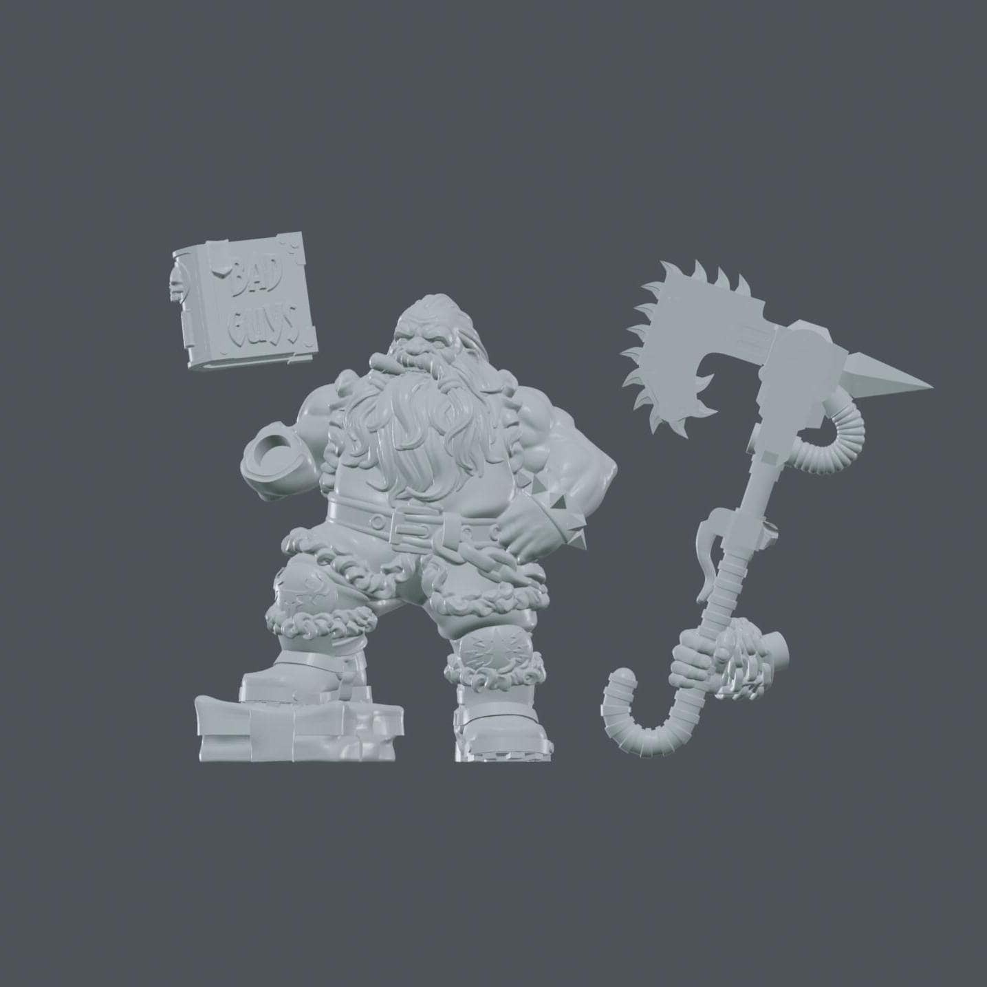 Santa Squatus : 32mm table top mini army builder santa ORC