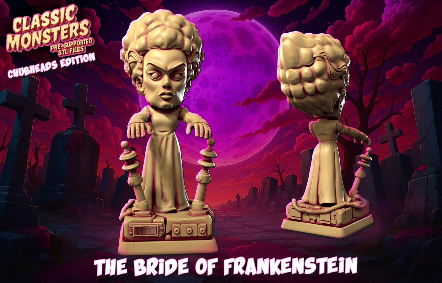 Bride of Frankenstein 150mm| Big Head | CHibi | Heroes & Beasts | Classic Movie