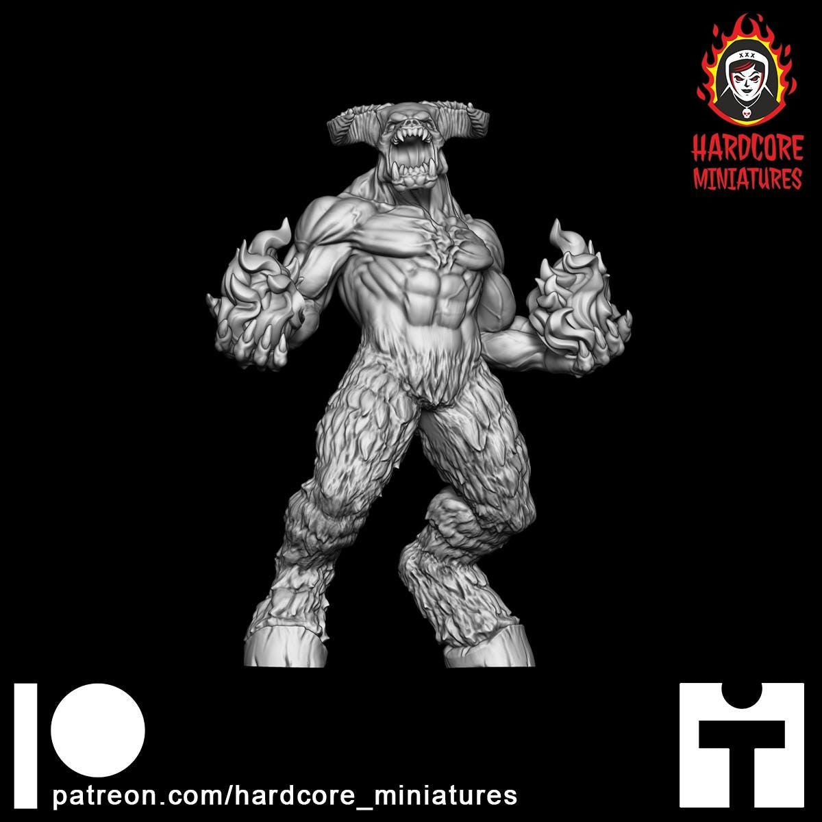 Doom Roaring Hell Lord 32mm dnd miniature doom video game Dark Lord