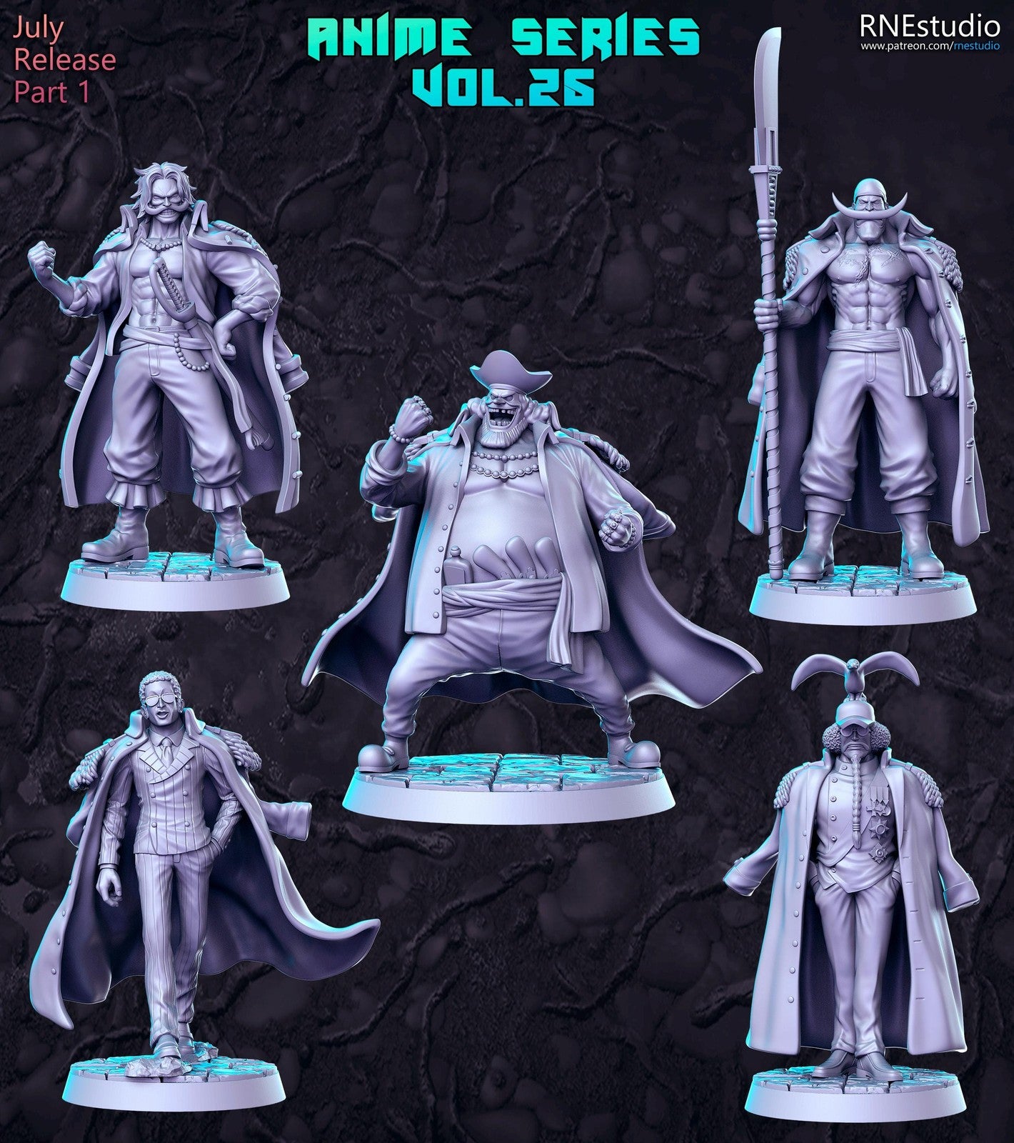 Anime Series DnD Miniature Set: Fantasy Tabletop RPG Figures, RN Estudio