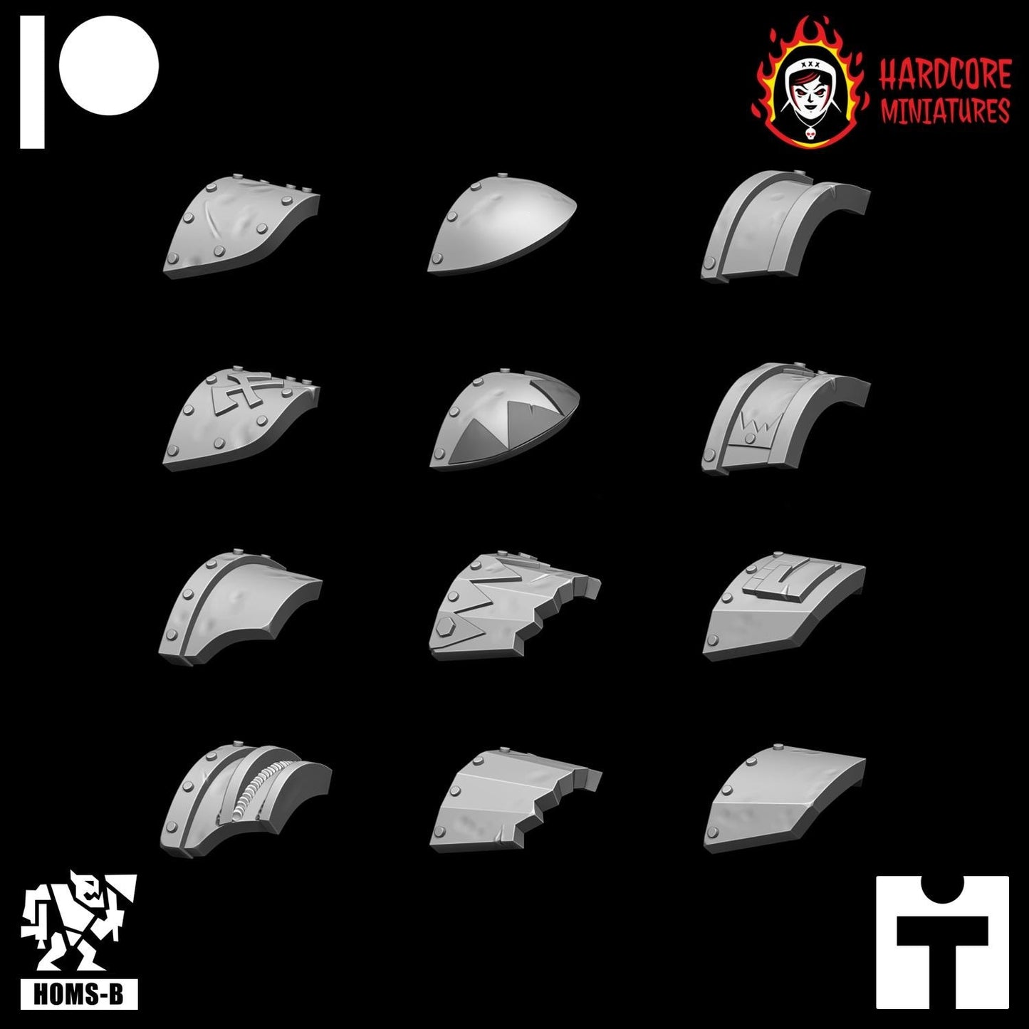 Brit Orcs Trench Raiders Shoulder pads pack 28mm army builder set 1 3d printed