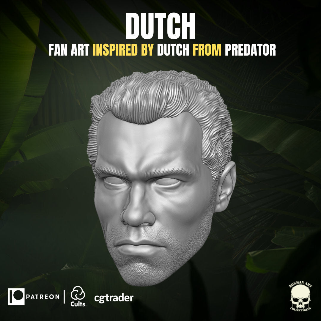 Dutch from Predator Arnold Schwarzenegger head GI Joe Classified 1/12 scale hea