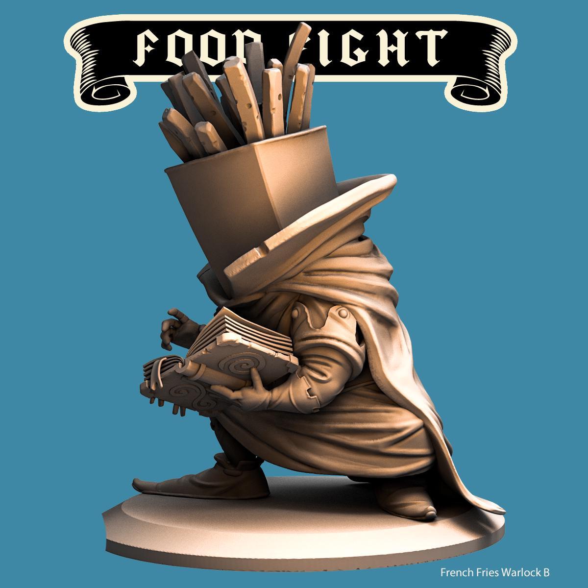 French Fries Warlock -- Food Fight! tabletop gaming DnD 32mm | 75MM