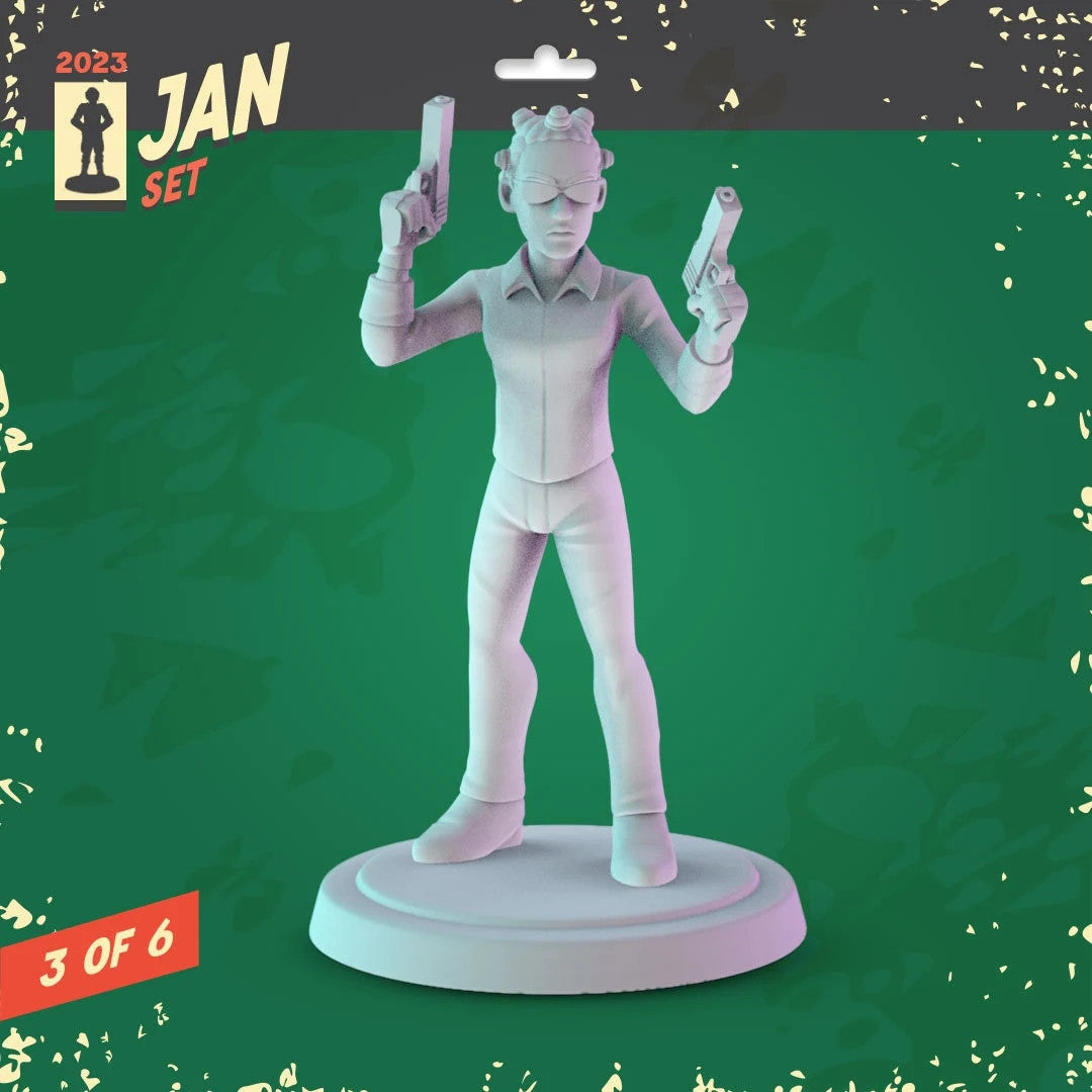 The Matrix 3d printed mini's Popmini 36mm pop culture DnD gaming