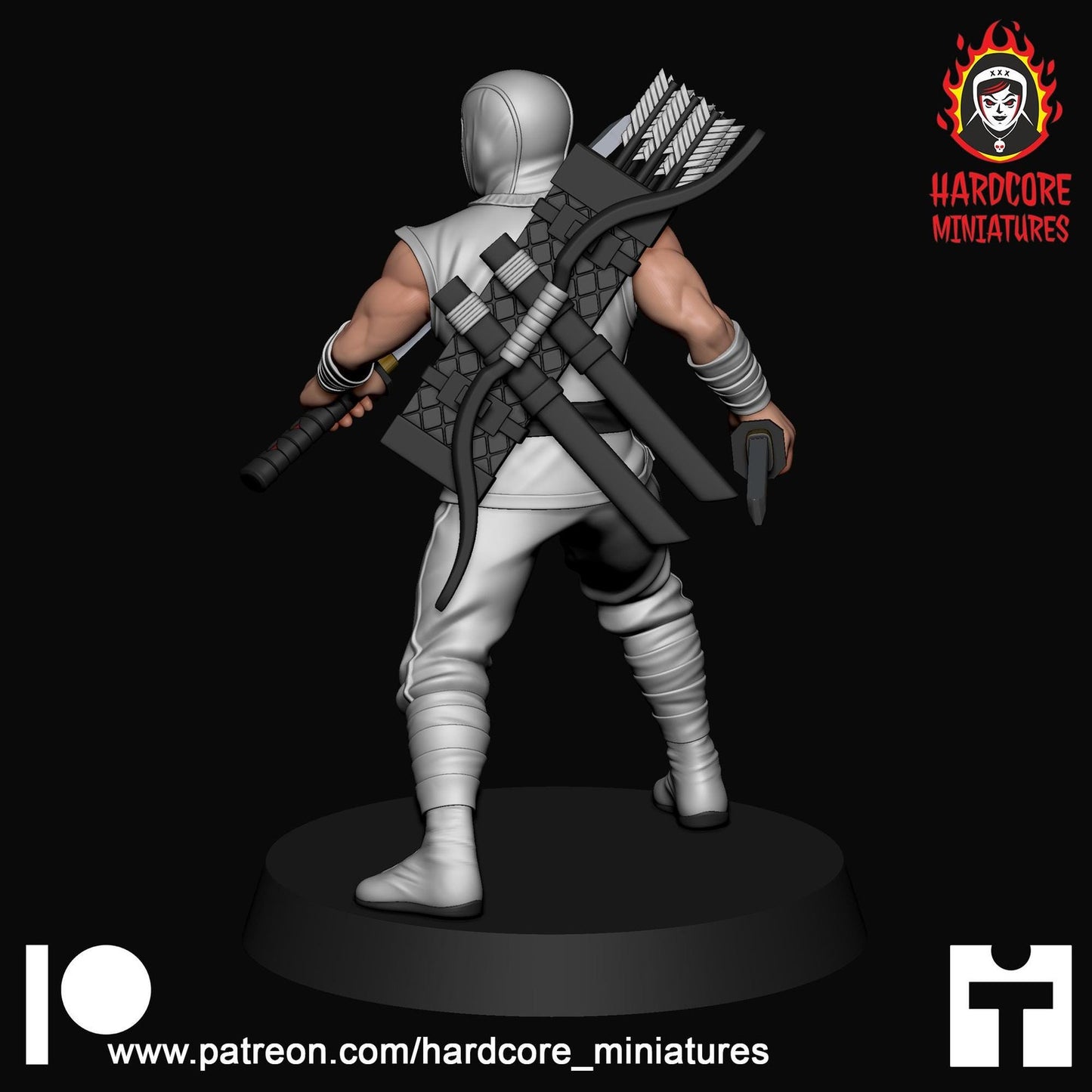 White Storm Ninja 32mm army builder set 1 3d printed minis tabletop hardcore mi