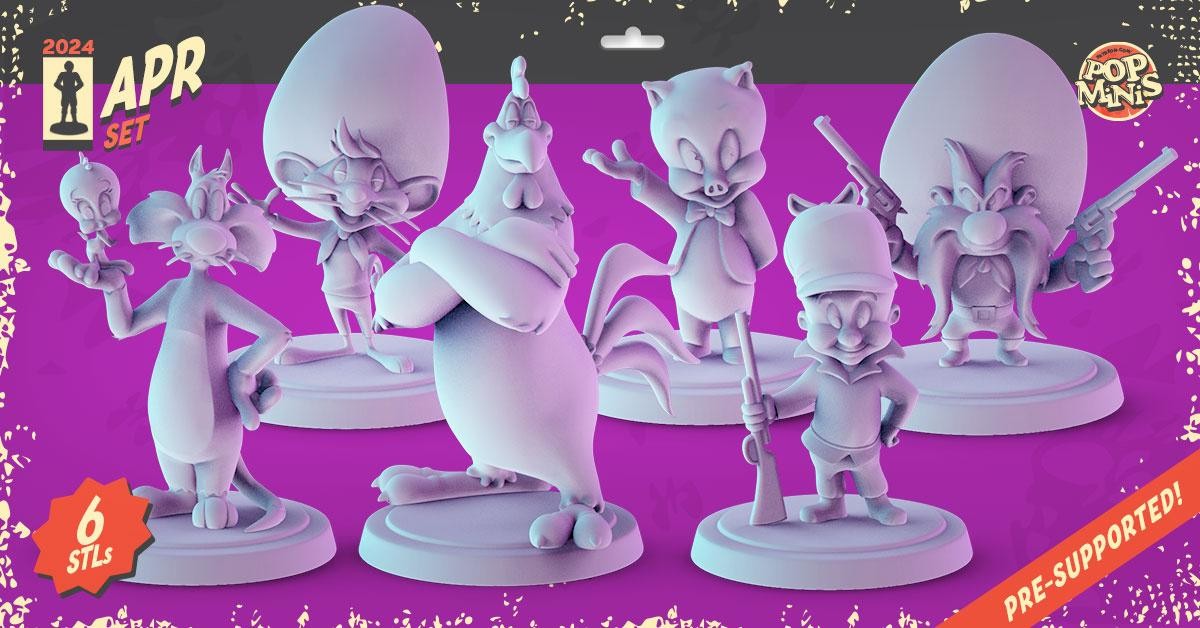 Classic Cartoon 2 34mm Minis tabletop gaming, DnD Looney Tunes Elmer Fudd | Fog