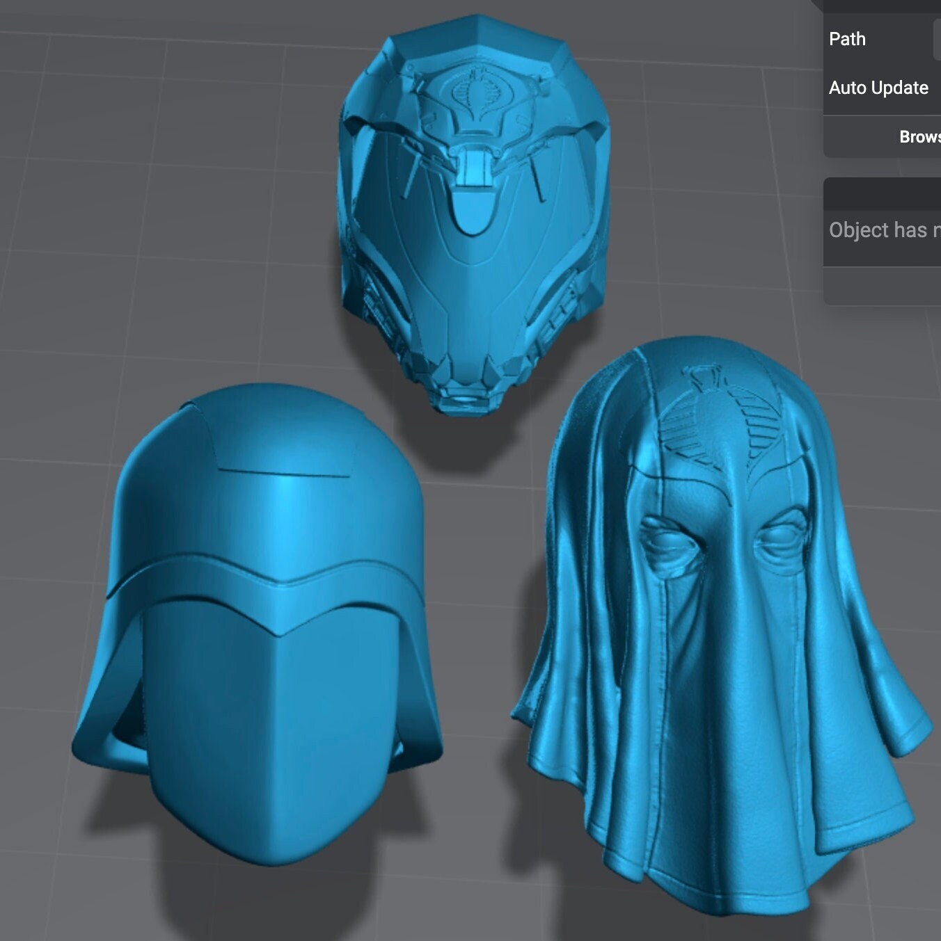 GI Joe Cobra Commander Custom Head Set 6" - Hooded, Classic, Movie Edition