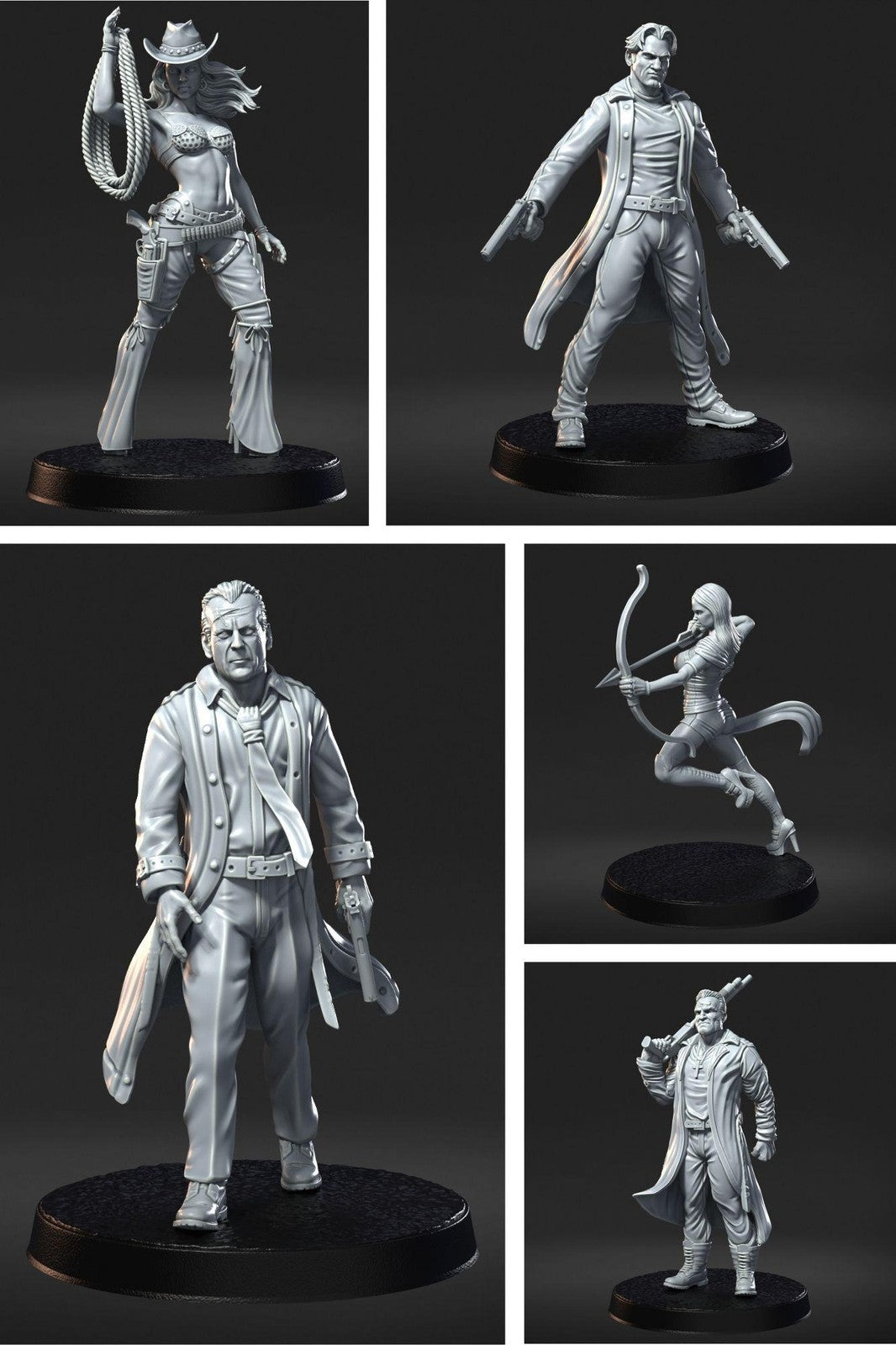 Sin City DnD Miniature Set: Tabletop RPG Figurines, RN Estudio