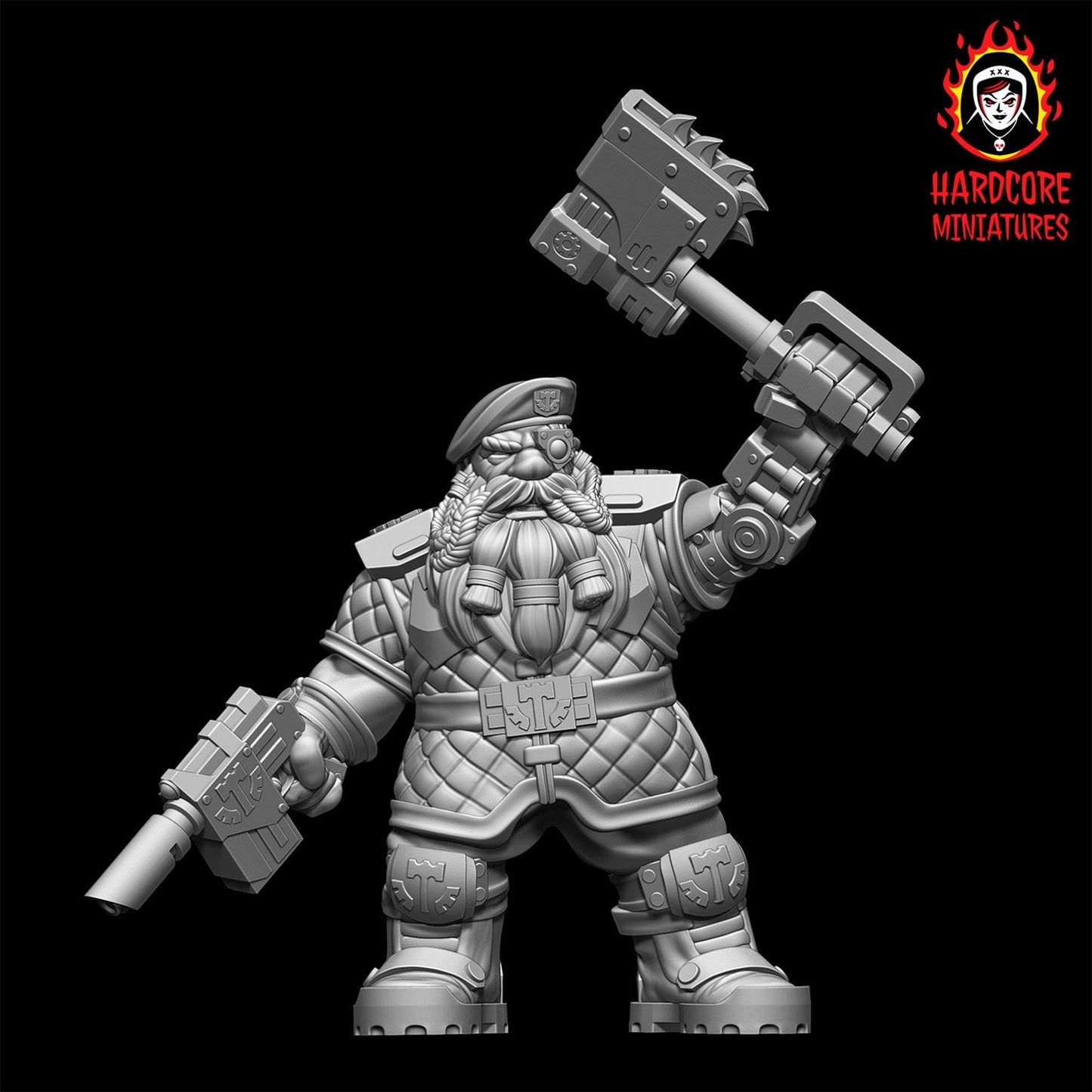 Space Dwarf Sergeant 28mm army builder set 1 3d printed minis tabletop hardcore
