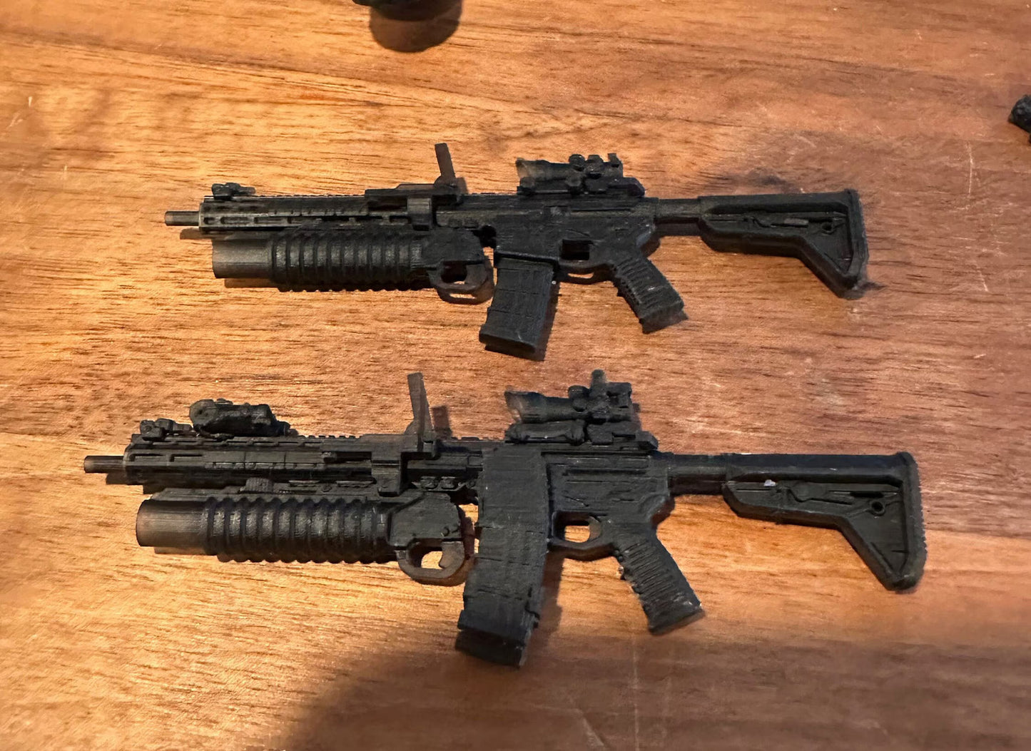 1/12 AR-15 with M203 grenade Launcher Assault Rifle 2 pack 1:12 Scale Toy Acces