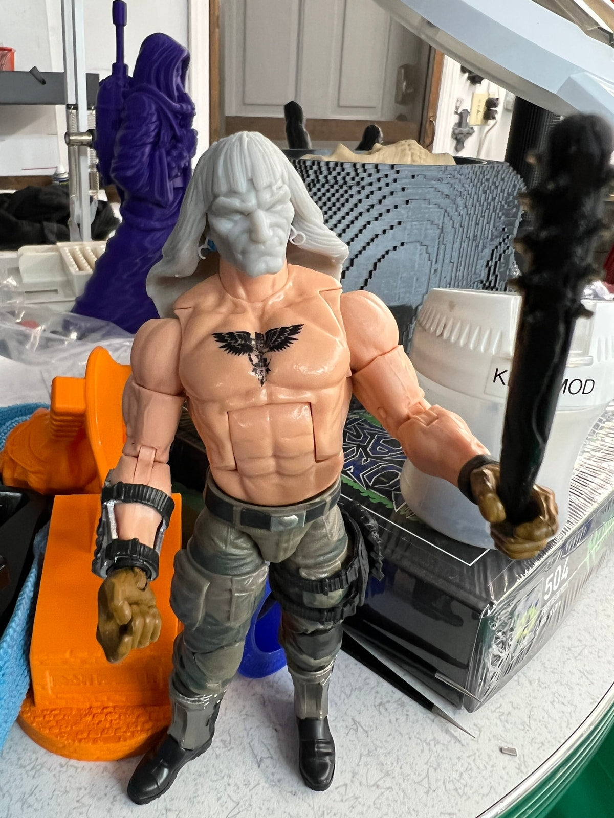 Conan 1:12 head for 6” figure comic style frazetta style