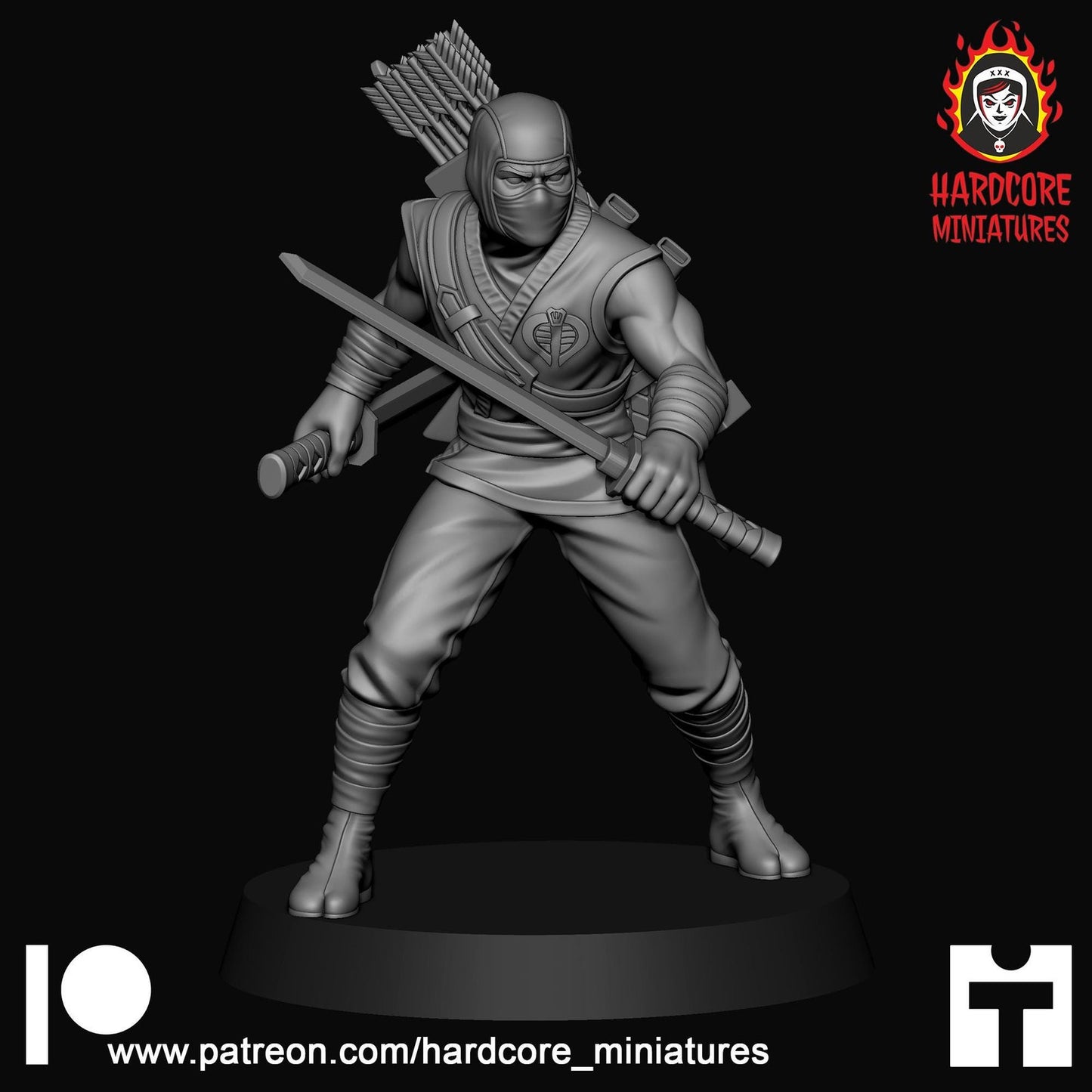 White Storm Ninja 32mm army builder set 1 3d printed minis tabletop hardcore mi