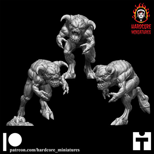 Pink Demons modular Set 32mm dnd miniature pinky doom video game2