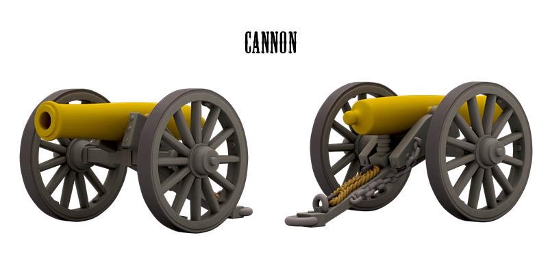 Confederate cannon Artillery American Civil War Set DnD Miniature, Tabletop RPG