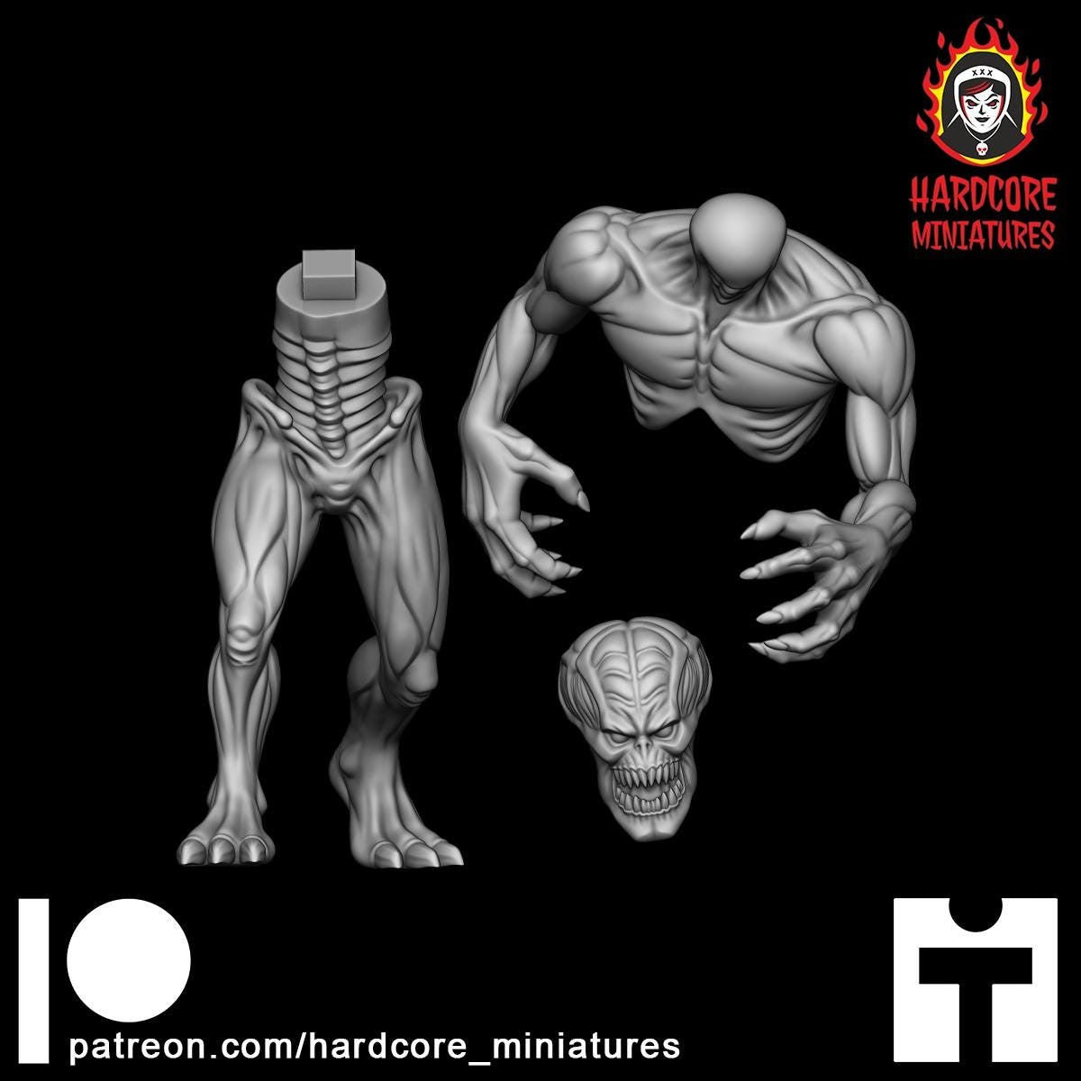 walking Archdemon modular 32mm dnd miniature Martian Trooper doom video game