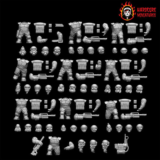Space Dwarves Veterans Lasers 28mm army builder set 1 3d printed minis tabletop