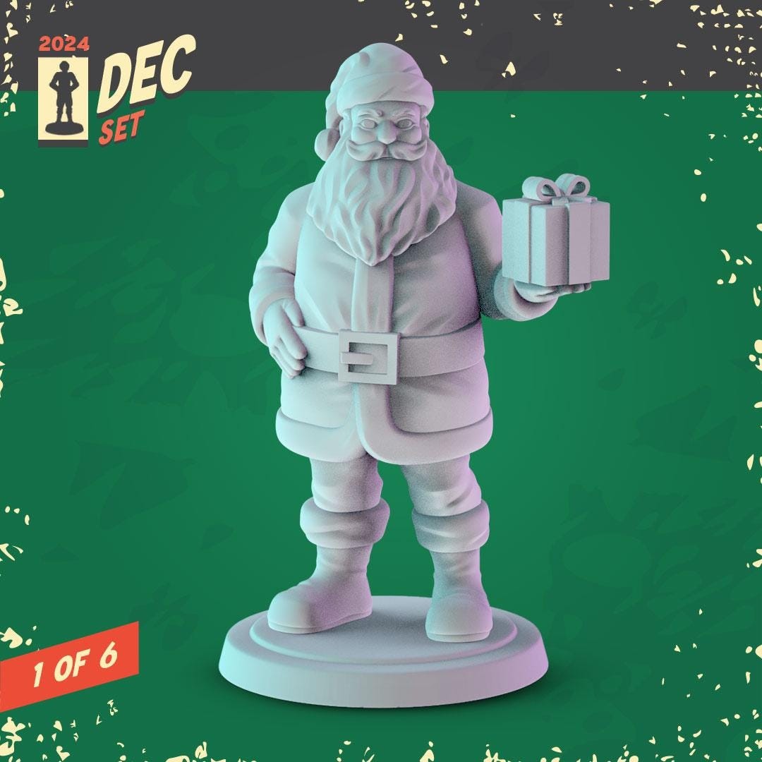 Christmas, holiday Miniatures - complete set 6 x 36mm Dioramas, tabletop RPGs.