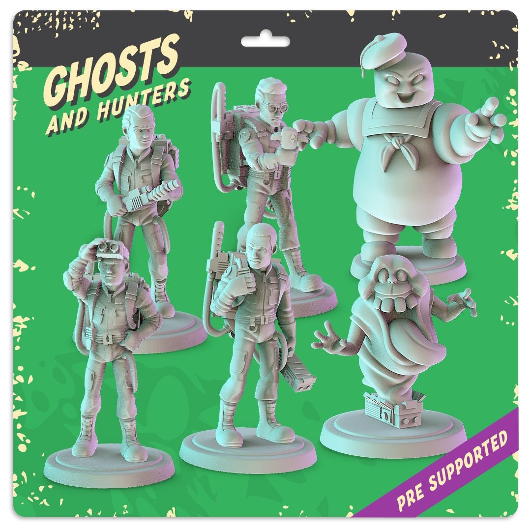 Ghostbusters 36mm scale Miniatures - set of 6 x 36mm, tabletop RPGs. Designed b