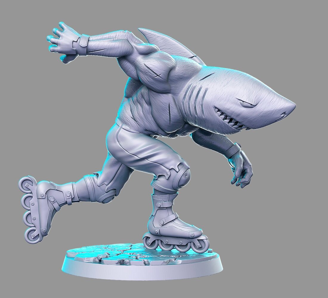 Street Sharks - resin miniature for tabletop games DnD, Dungeons and Dragons, b