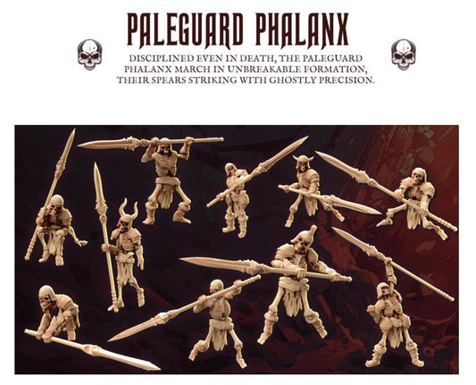 Skeleton Spearmen Legion Of Bones : 32mm table top mini army builder Paleguard