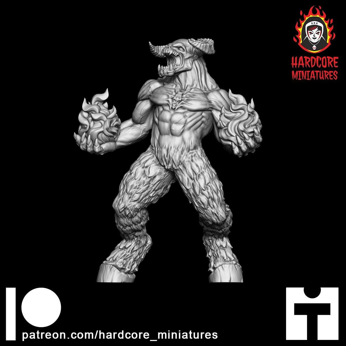 Doom Roaring Hell Lord 32mm dnd miniature doom video game Dark Lord