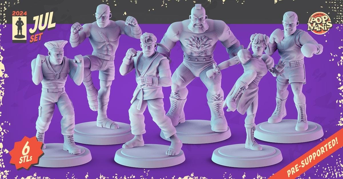 Streat Fighting Game 36mm Minis tabletop gaming, DnD | Pop Minis Dungeons and D