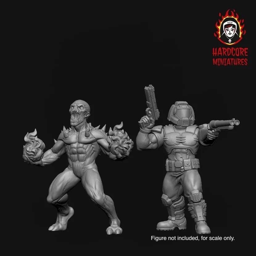 Doom IMPS 32mm dnd miniature Martian Trooper doom video game