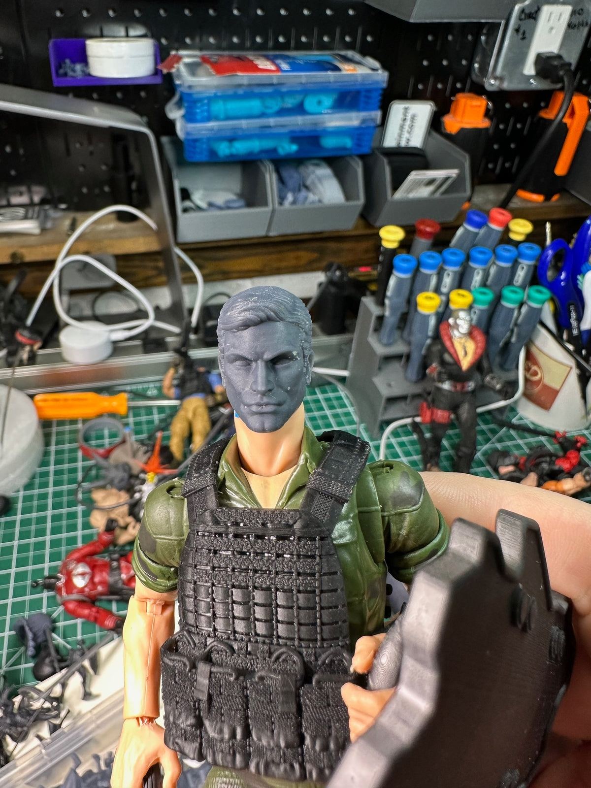 M.A.S.K. Matt Trakker head and helmet sculpt GI Joe Classified 1/12 scale head