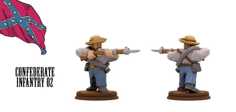 Confederate Infantry American Civil War Set DnD Miniature, Tabletop RPG, D&D Fi