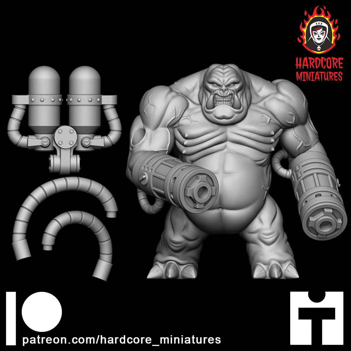 Mancubus Fat Demon walking modular 32mm dnd miniature Martian Trooper doom vide