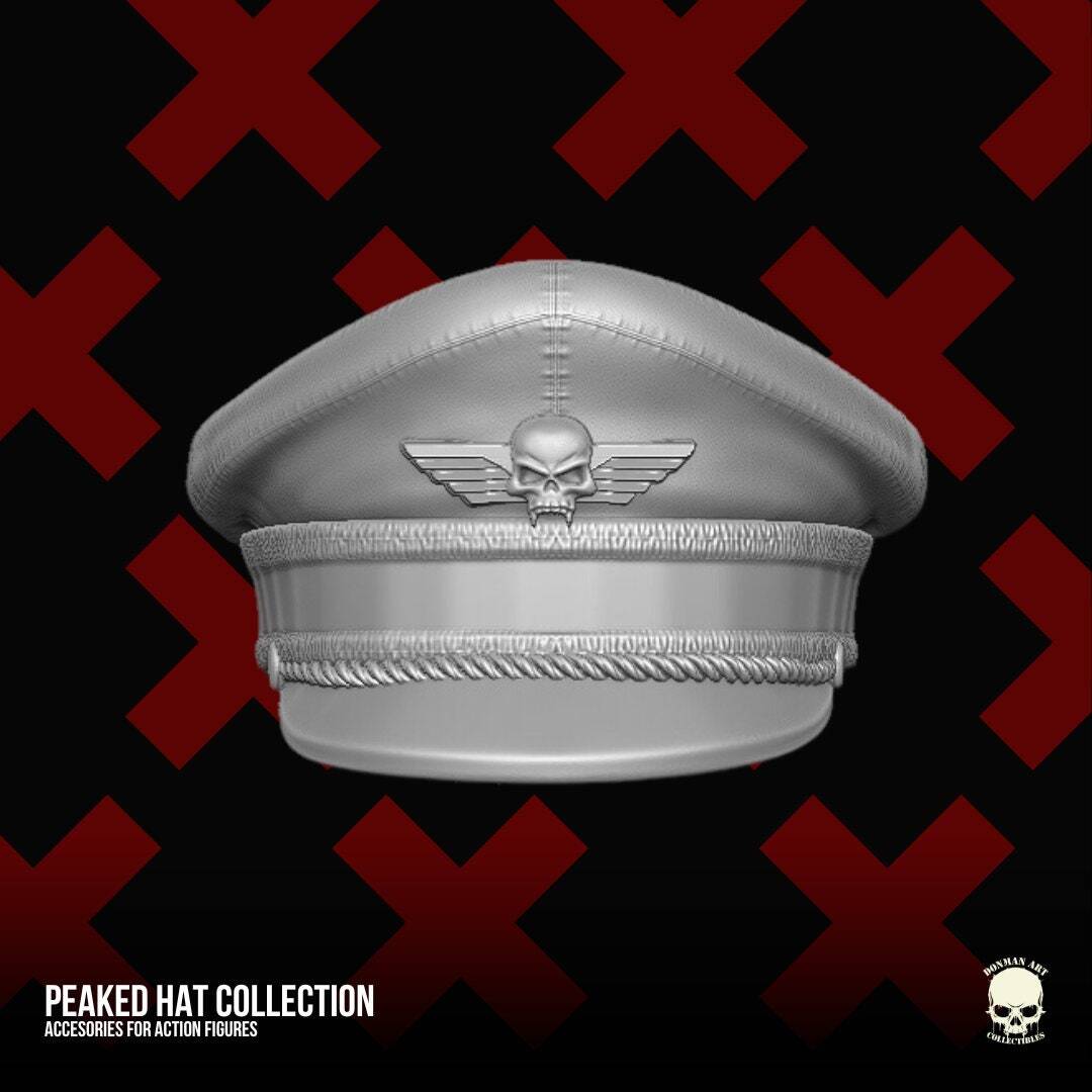 Peaked Hat cap for 6 inch action figures GI Joe Classified, mezco, neca, black
