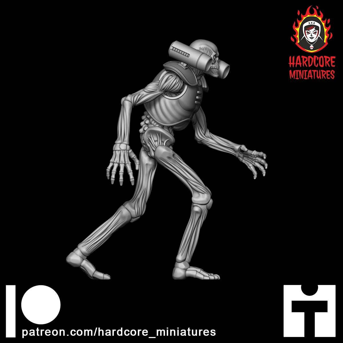 Hell Skeleton Walking 32mm dnd miniature video game The REVENANT