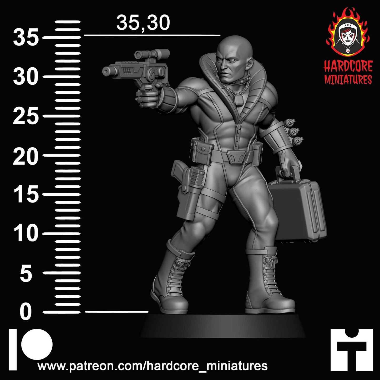 Chrome Face 32mm army builder set 1 3d printed minis tabletop hardcore miniatur