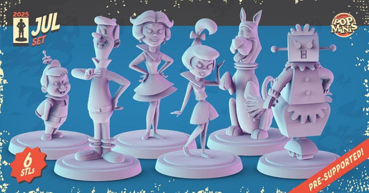 The Jetsons 3d printed mini's Popmini 34mm nostalgia Cartoon