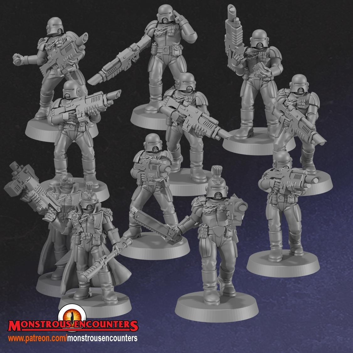 Imperial Arbiters with Lasers 32mm army builder set 1 3d printed minis tabletop