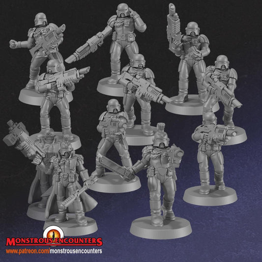Imperial Arbiters with Lasers 32mm army builder set 1 3d printed minis tabletop