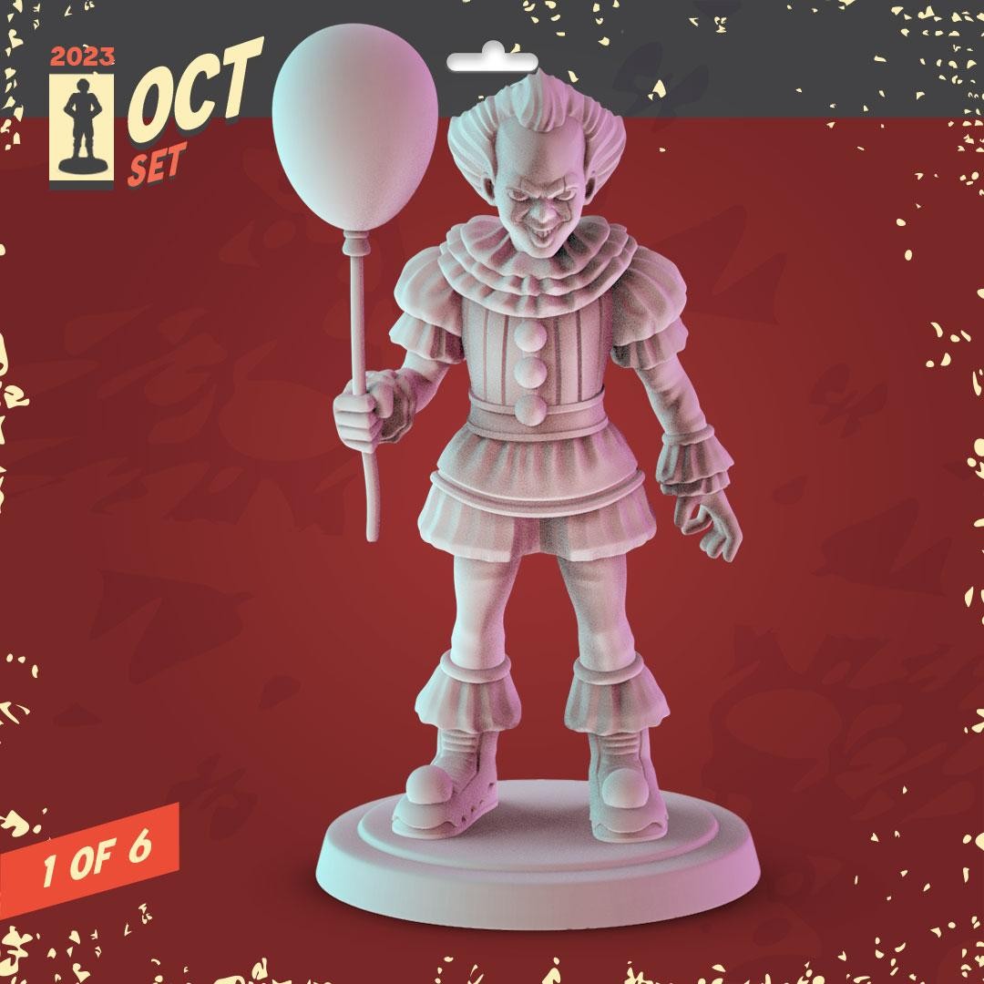 Halloween Horror 2 36mm Minis tabletop gaming, DnD Pennywise, Texas Chainsaw Ma