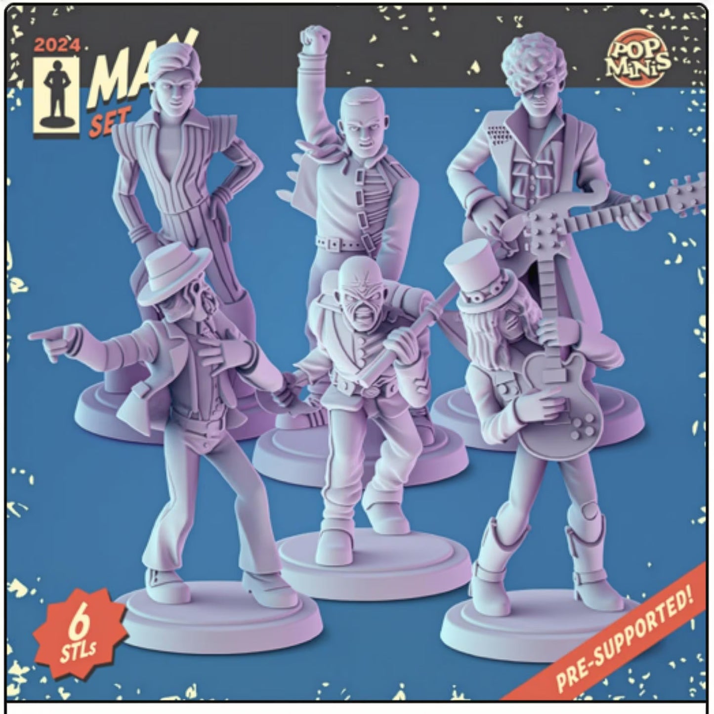 Rock Icons 36mm Minis: Tabletop Gaming, DnD, Music Fan Gift